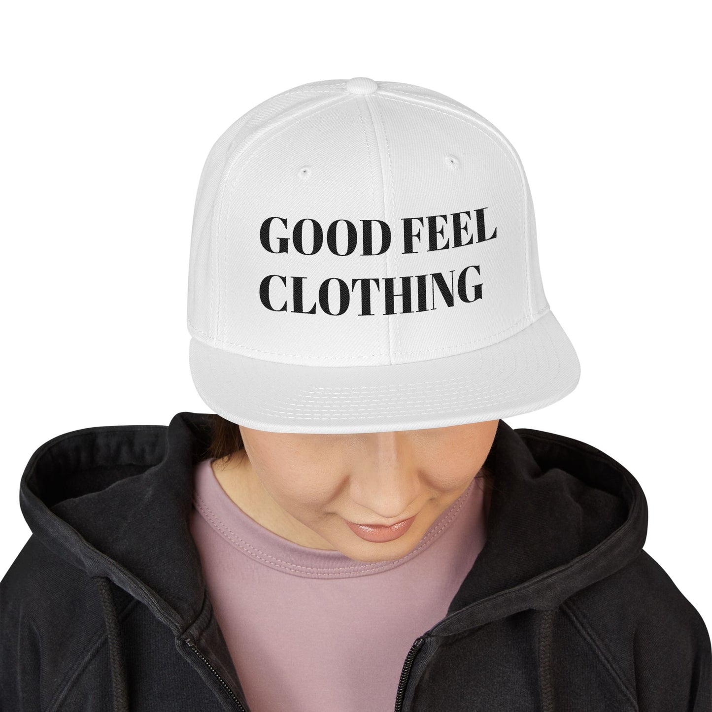 Embroidered Snapback Hat - "Good Feel Clothing"