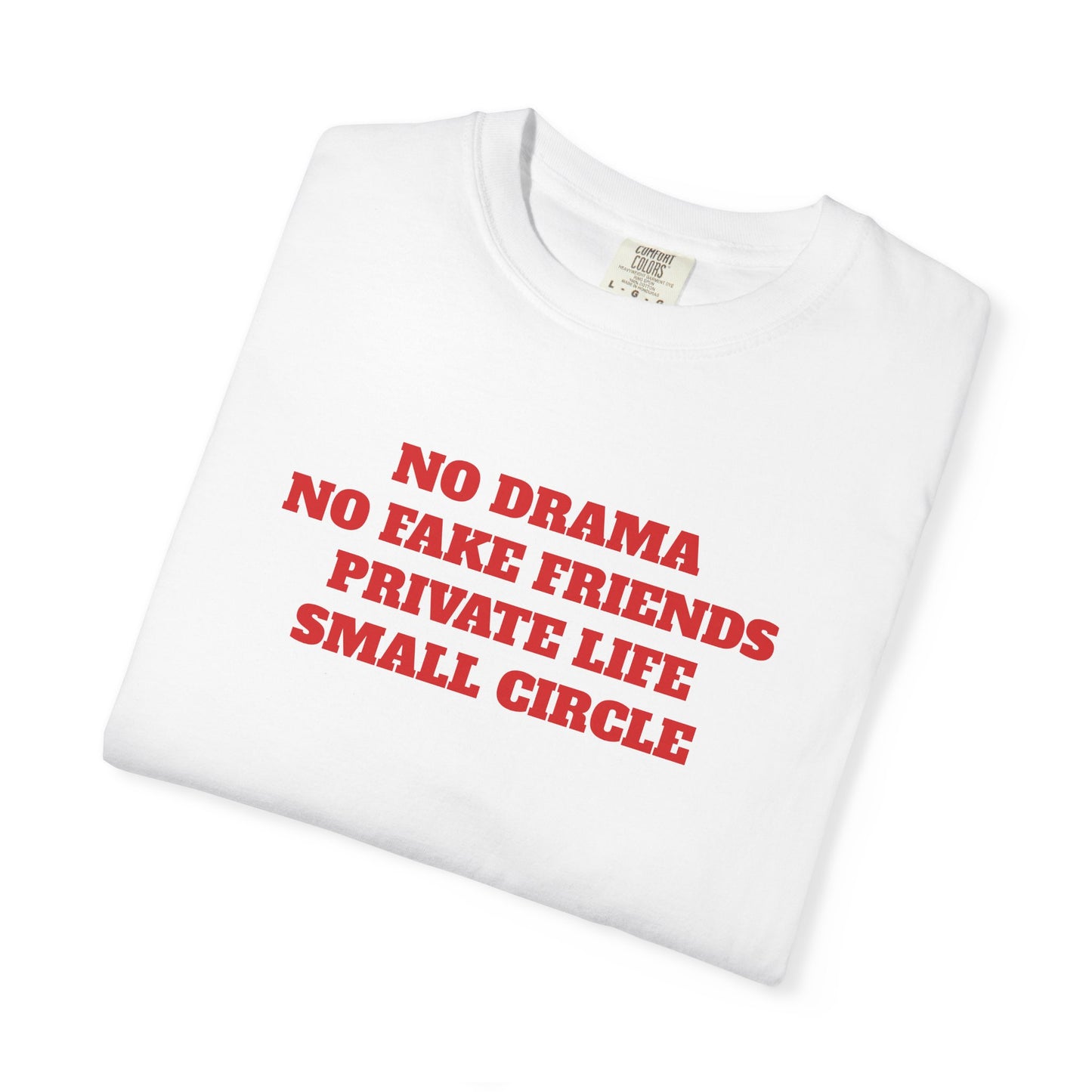 "No Drama No Fake Friends Private Life Small Circle" T-shirt